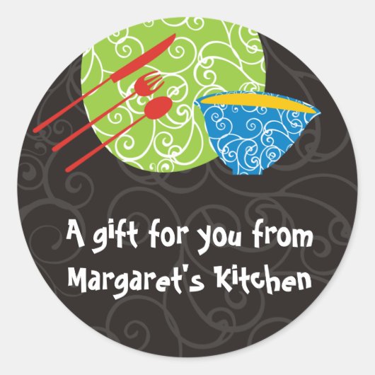 Dekorative Tellergeschirr aus meiner Küche ... Runder Aufkleber (Vorderseite)