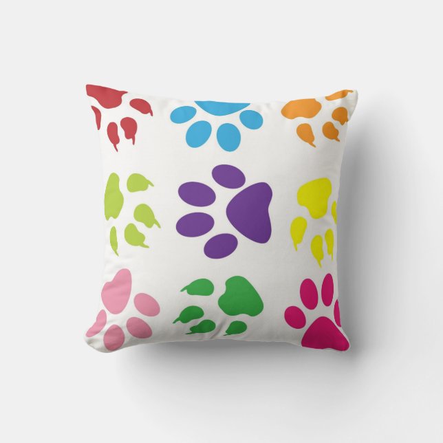 Dekorative Tierpaw-Druckmuster Hundekatze Kissen (Vorderseite)