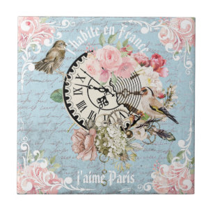 Dekorative trendige Vintage französische Literatur Fliese