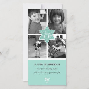 Dekorative Typografie Aqua Star von David Hanukkah Feiertagskarte