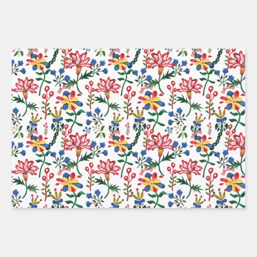 Dekorative ukrainische Blume Geschenkpapier Set (Vorderseite 3)