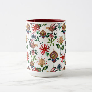 Dekorative ukrainische Blume Zweifarbige Tasse