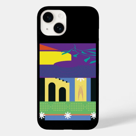 Dekorative und kühne Maximalistisches Design für K Case-Mate iPhone Hülle (Rückseite)