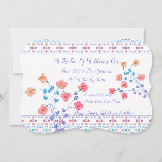 Dekorative und Künstlerische Gemusterte Einladung (Rückseite)