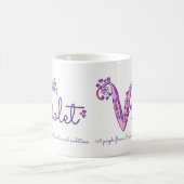 Dekorative V Monogramm-Tasse der violetten Kaffeetasse (Mittel)