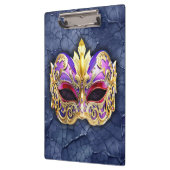 Dekorative Venezianische Maske auf der texturierte Klemmbrett (Links)