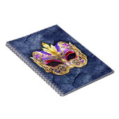 Dekorative Venezianische Maske auf der texturierte Notizblock (Rechte Seite)