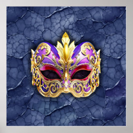 Dekorative Venezianische Maske auf der texturierte Poster