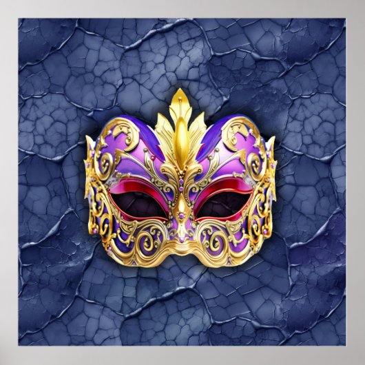 Dekorative Venezianische Maske auf der texturierte Poster (Vorne)