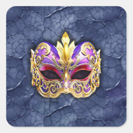 Dekorative Venezianische Maske auf der texturierte Quadratischer Aufkleber