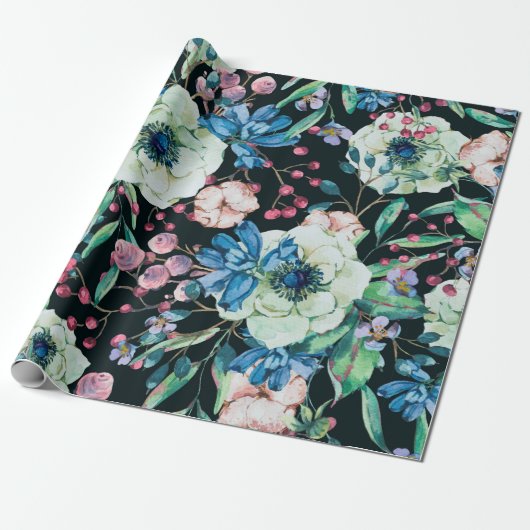 Dekorative Vintage Aquarelltasche Geschenkpapier (Ungerollt)