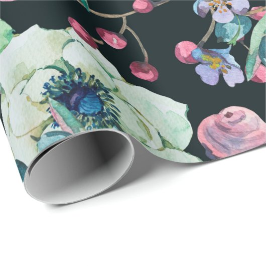 Dekorative Vintage Aquarelltasche Geschenkpapier (Rolleneckpunkt)