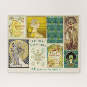 Dekorative Vintage Art-Déco-Labels und Dekoration: Puzzle