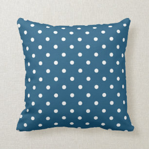 Dekorative Vintage blaue Polka-Punkte Kissen