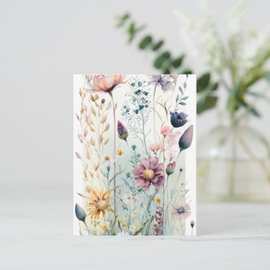 Dekorative Vintage Blume Postkarte (Stehend Vorderseite)