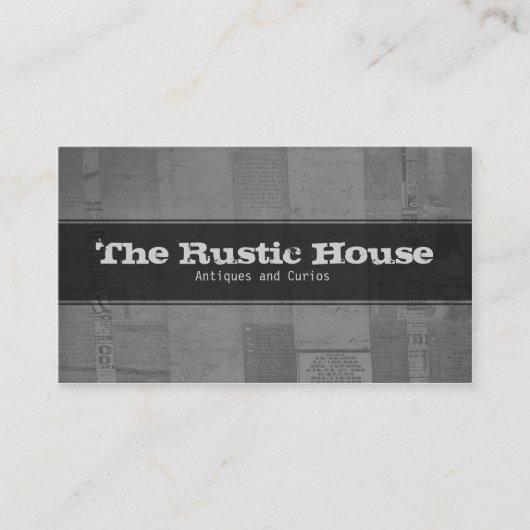 Dekorative Visitenkarte Rustikale Papiermuster (Vorderseite)