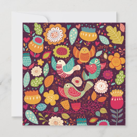 Dekorative Vögel Feiertagskarte (Vorderseite)