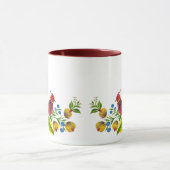 Dekorative Vögel mit Blumen & Beeren Kunstbecher Tasse (Zentrum)