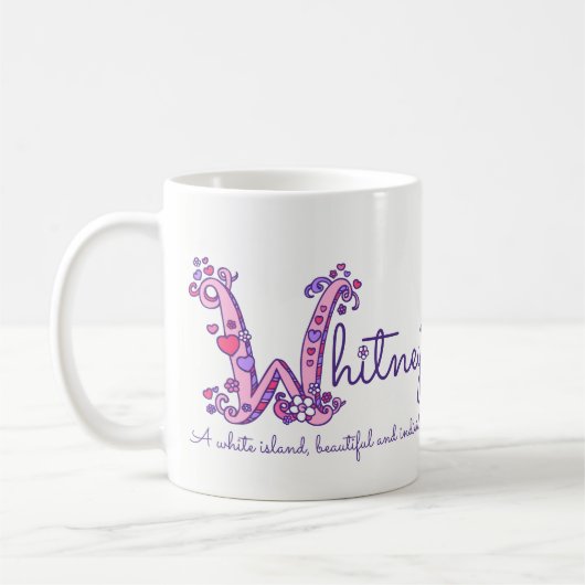 Dekorative W Monogramm-Tasse Kaffeetasse (Links)