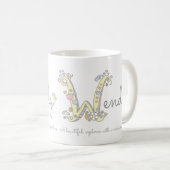 Dekorative W Monogramm-Tasse Wendynamensbedeutung Kaffeetasse (VorderseiteRechts)