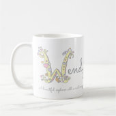 Dekorative W Monogramm-Tasse Wendynamensbedeutung Kaffeetasse (Links)