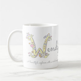Dekorative W Monogramm-Tasse Wendynamensbedeutung Kaffeetasse