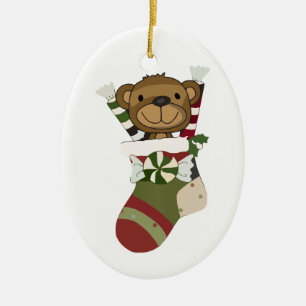 Dekorative Weihnachts-Strumpf Keramikornament