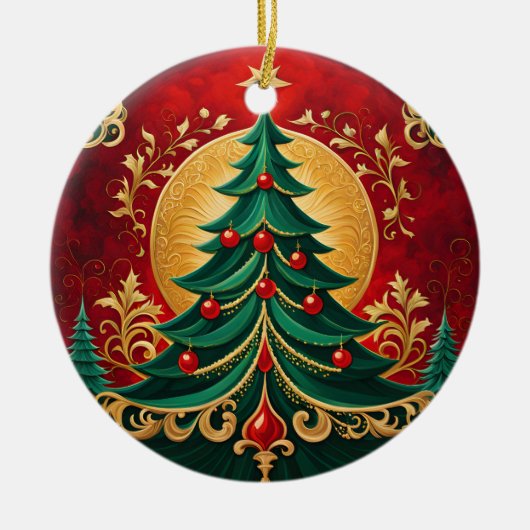 Dekorative Weihnachtsbaum Keramik Ornament (Vorne)