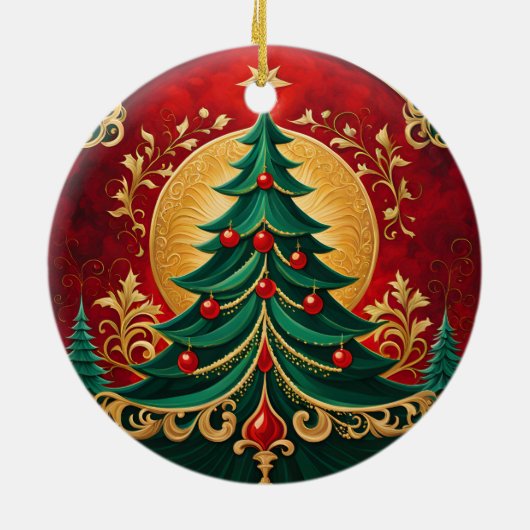 Dekorative Weihnachtsbaum Keramik Ornament (Hinten)