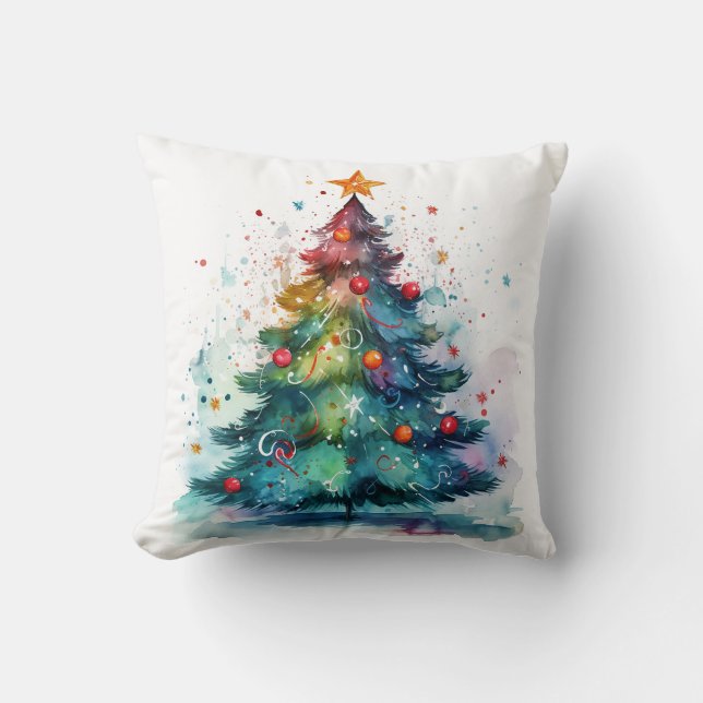 Dekorative Weihnachtsbaum Schwarz Kissen (Vorderseite)