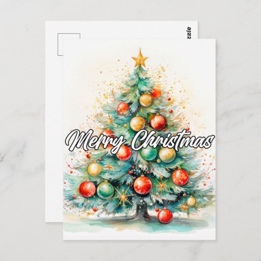 Dekorative Weihnachtsbaume Postkarte (Vorne/Hinten)