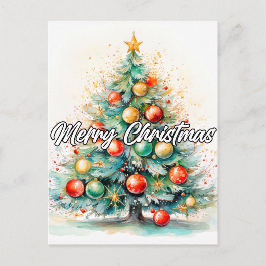 Dekorative Weihnachtsbaume Postkarte (Vorderseite)