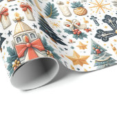 Dekorative Weihnachtsdekoration Geschenkpapier (Rolleneckpunkt)