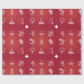 Dekorative Weihnachtsdekoration Oranament Wrapping Geschenkpapier (Flach)