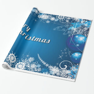 Dekorative Weihnachtsdekorationen in Blau Geschenkpapier