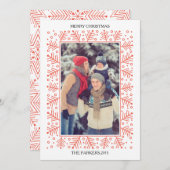 Dekorative Weihnachtsfotokarte Feiertagskarte (Vorne/Hinten)