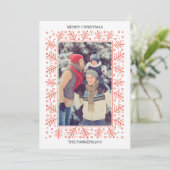 Dekorative Weihnachtsfotokarte Feiertagskarte (Stehend Vorderseite)