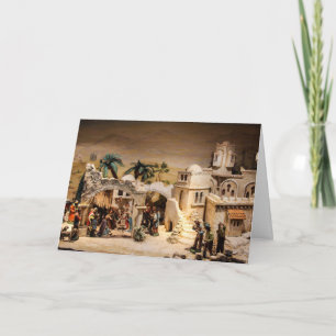 Dekorative Weihnachtskrippe Szene Feiertagskarte