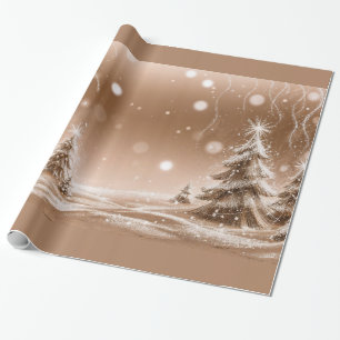 Dekorative Weihnachtsornamente mit Schnee Geschenkpapier