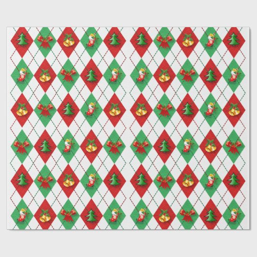 Dekorative Weihnachtsschmuck Elegant im Weißen Geschenkpapier (Flach)