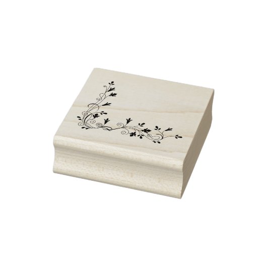 Dekorative Weinreben und Blätter Eckgestaltung Gummistempel (Stempel)