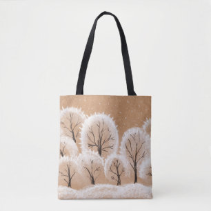 Dekorative weiße Bäume. Winterzweige. Eine Hand Tasche