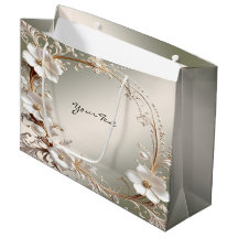 Dekorative weiße Blumenrahmen-Geschenktasche