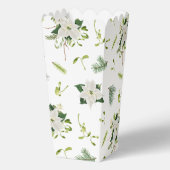 Dekorative weiße grüne Blumen-Popcorn Geschenkschachtel (Rückseite)