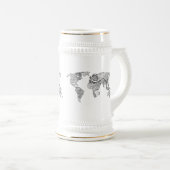 Dekorative Weltkarte jeder Farbe Bierglas (VorderseiteRechts)
