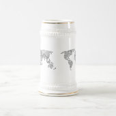 Dekorative Weltkarte jeder Farbe Bierglas (Mittel)