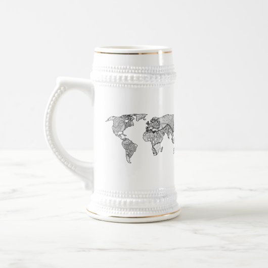 Dekorative Weltkarte jeder Farbe Bierglas (Links)