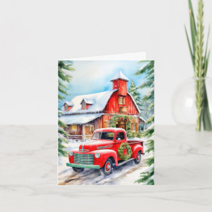 Dekorative Winter-Farmhouse-Weihnachten Feiertagskarte