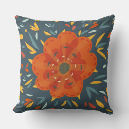 Dekorative wunderliche orange Blume Kissen