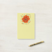 Dekorative wunderliche orange Blume Post-it Klebezettel (Auf Schreibtisch)